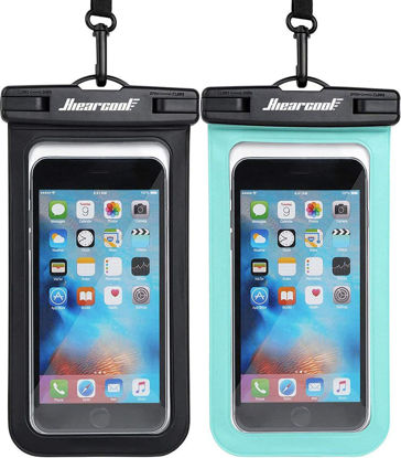 Picture of Hiearcool Waterproof Phone Pouch, Waterproof Phone Case for iPhone 16 15 14 13 Pro Max, IPX8 Cellphone Dry Bag Beach Cruise Ship Essentials 2Pack-8.3"