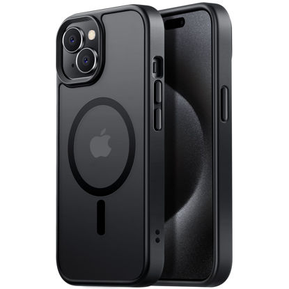 Picture of Tigowos Magnetic for iPhone 15 Case Drop Resistant Matte Skin Feeling Back Cover Shockproof Slim Fit for iPhone 15 Phone Case，Matte Black