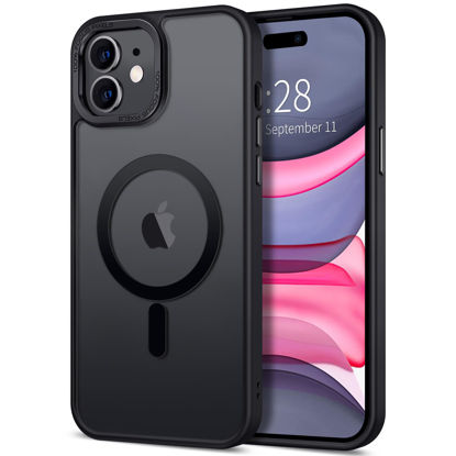 Picture of Hython Case for iPhone 11 Case Magnetic Translucent Matte Phone Cases 6.1" [Compatible with MagSafe] Thin Slim Fit Shockproof Bumper Hard Protective Cover for Women Men Girls, Frosted Black