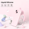 Picture of ORNARTO Compatible with iPhone 15 Case 6.1, Slim Liquid Silicone 3 Layers Full Covered Soft Gel Rubber Phone Case, Anti-Scratch Shockproof Protective Cover 6.1 Inch, Chalk Pink