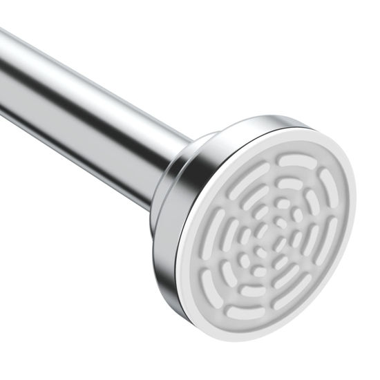 Picture of Ausemku Shower Curtain Rod Tension - 26-76 Inch Never Rust Non-Slip Spring Tension Curtain Rod No Drilling Stainless Steel Curtain Rod Use Bathroom Kitchen（Silver）