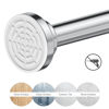 Picture of Ausemku Shower Curtain Rod Tension - 26-76 Inch Never Rust Non-Slip Spring Tension Curtain Rod No Drilling Stainless Steel Curtain Rod Use Bathroom Kitchen（Silver）