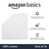 Picture of Amazon Basics 100% Cotton Washcloths for Bathroom, Fast Drying Salon Towels, Soft and Highly Absorbent, 24-Pack, White, 12 x 12 inches