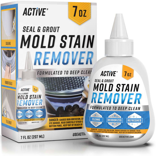 Picture of Mold Stain Remover Gel Cleaner - ACTIVE Heavy Duty Stain Cleaner for Front Loader Washing Machine Seal, Bathroom Grout, Shower, Caulk - Front Load Washer Cleaning Solution - 7 Fl Oz