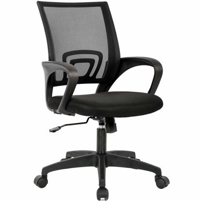 Picture of Home Office Chair Ergonomic Desk Chair Mesh Computer Chair with Lumbar Support Armrest Executive Rolling Swivel Adjustable Mid Back Task Chair for Women Adults, Black