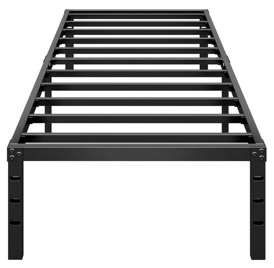 Picture of HLIPHA Metal Platform Bed Frame 14 Inch Tall,No Box Spring Needed,Twin Size Bed with Heavy Duty Strong Support Slats,Easy to Assemble,Black