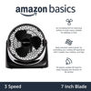 Picture of Amazon Basics 11-Inch Air Circulator Fan, Desk Fan for Bedroom, Home and Office, With 90-Degree Tilt Head, 3 Speed Settings, Lightweight (3 LBS), 35 Watts, Black, 11.1"Wx6.3"Dx10.9"H