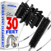 Picture of Holikme 30 Feet Dryer Vent Cleaner Kit, Flexible Lint Brush with Drill Attachment, Fireplace Chimney Brushes Extends Up to 30 Feet for Easy Cleaning, Use with or Without a Power Drill