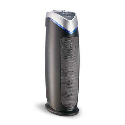 Picture of GermGuardian Air Purifier for Home with HEPA Pure Filter, for Wildfire Smoke, Pet Dander, Pollen, Odors, Large Rooms Up To 743 Sq. Ft., Removes 99.97% Pollutants, UV-C Light, 22", AC4825E, Gray