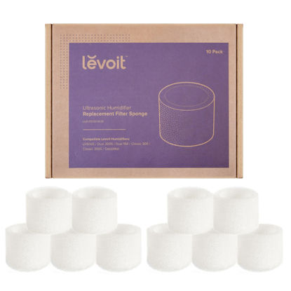 Picture of LEVOIT 10-Pack Top Fill Humidifier Replacement Filters, Capture Particles to Improve Humidification Efficiency, for Classic160, Dual150, Dual200S, Classic300(S), LV600S, OasisMist450S, Superior6000S
