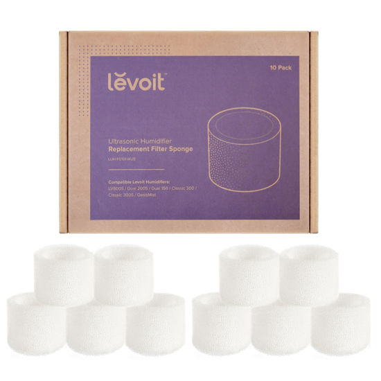 Picture of LEVOIT 10-Pack Top Fill Humidifier Replacement Filters, Capture Particles to Improve Humidification Efficiency, for Classic160, Dual150, Dual200S, Classic300(S), LV600S, OasisMist450S, Superior6000S