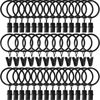 Picture of AMZSEVEN 40 Pack Curtain Rings with Clips, Drapery Clips with Rings, Drapes Rings 1.26 in Interior Diameter, Fits up to 1 in Curtain Rod, Black