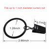 Picture of AMZSEVEN 40 Pack Curtain Rings with Clips, Drapery Clips with Rings, Drapes Rings 1.26 in Interior Diameter, Fits up to 1 in Curtain Rod, Black