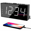 Picture of Alarm Clock for Bedroom, 2 Alarms Loud LED Big Display Plug in Simple Basic Digital Clock with USB Charging Port, Adjustable Volume, Dimmable, Snooze for Deep Sleepers Kids Elderly Home Office