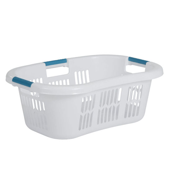 Picture of Rubbermaid Laundry Basket, XL Hip-Hugger Basket, 2.1-Bushel, White, Laundry, Storage/Bathroom/Bedroom/Home Closet