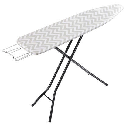 Picture of Amazon Basics Full-Size Ironing Board - 4-Leg Fold-Up, Chevron Removable Cover, 60"L x 14"W x 38"H