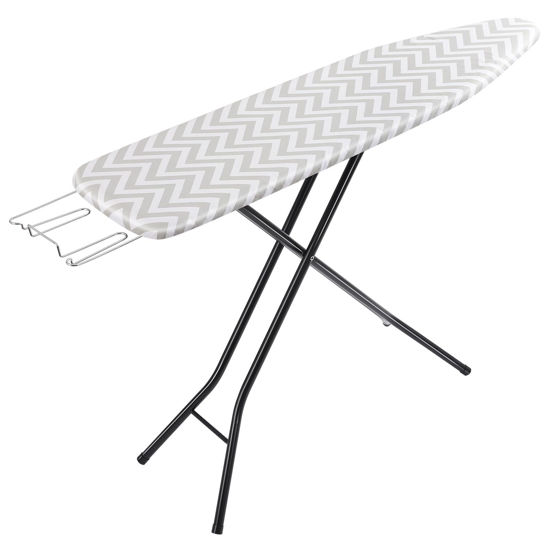 Picture of Amazon Basics Full-Size Ironing Board - 4-Leg Fold-Up, Chevron Removable Cover, 60"L x 14"W x 38"H