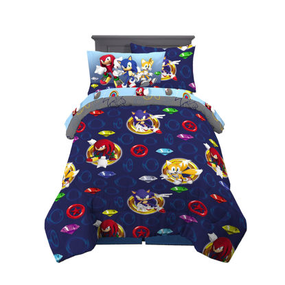 Picture of Franco Kids Bedding Super Soft Comforter and Sheet Set with Sham, 5 Piece Twin Size, Sonic The Hedgehog, Anime