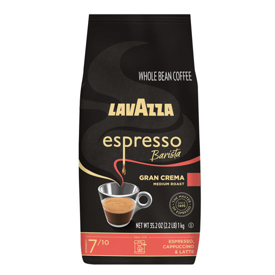 Picture of Lavazza Espresso Barista Gran Crema Whole Bean Coffee Blend, Medium Espresso Roast, Oz Bag (Packaging May Vary) - 2.2 LB, 35.2 Ounce