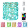 Picture of Minetom Color Changing Fairy String Lights - 33 ft 100 LED USB Silver Wire Lights with Remote and Timer, Starry Fairy Lights for Bedroom Party Indoor Christmas Decoration, 16 Colors, Adapter Included