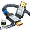 Picture of Highwings 8K 10K 4K HDMI Cable 48Gbps 6.6FT/2M, Certified Ultra High Speed HDMI Cable Braided Cord-4K@120Hz 8K@60Hz, DTS:X, HDCP 2.2 & 2.3, HDR 10 Compatible with Roku TV/PS5/HDTV/Blu-ray