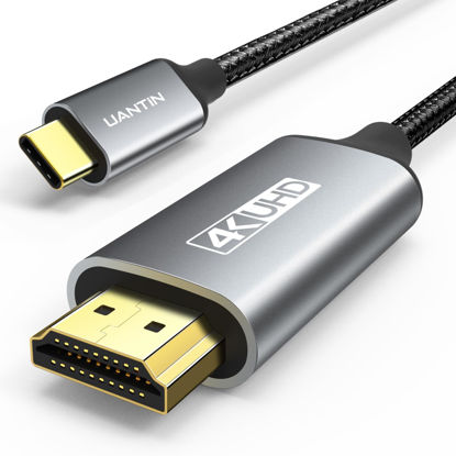 Picture of UANTIN USB C to HDMI Cable 6Ft | 4K High-Speed USB 3.1 Type-C to HDMI Cord [Thunderbolt 3/4 Compatible] with MacBook Pro/Air,Galaxy S8 to S23, iPhone 15/16, iPad Pro, iMac, Surface