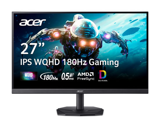 Picture of Acer Nitro 27" WQHD 2560 x 1440 IPS Gaming Monitor | AMD FreeSync | Up to 180Hz Refresh | Up to 0.5ms | DCI-P3 95% | HDR 10 Support | 1 x Display Port 1.2 & 2 x HDMI 2.0 | KG271U N3bmiipx