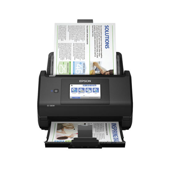 Picture of Epson Workforce ES-580W Wireless Color Duplex Desktop Document Scanner for PC and Mac with 100-sheet Auto Document Feeder (ADF) and Intuitive 4.3" Touchscreen