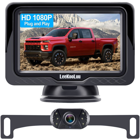 Picture of Backup Camera Easy Setup Plug-Play: HD 1080P No-Delay Waterproof - Clear Night Vision Rear View Camera with Monitor for Car Truck SUV - LK3