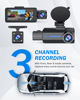 Picture of 3 Channel 2.5K Dash Cam Front and Rear, 1440P Dash Camera for Cars, Triple Car Camera with 32GB Card, G-Sensor, 3.16” IPS Screen, 24Hr Parking, 170°Wide Angle, Loop Recording, IR Night Vision, Blue