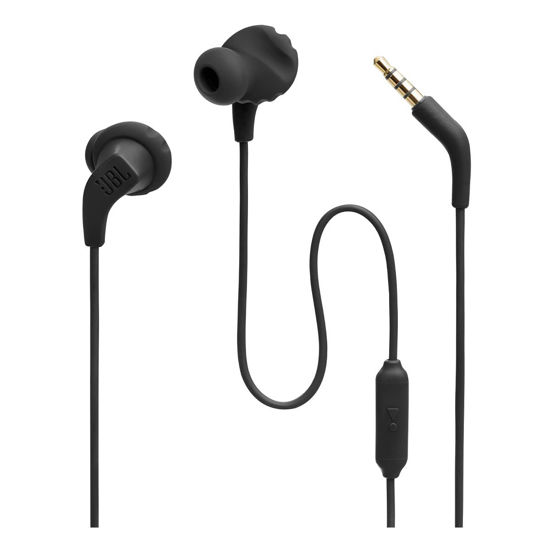 Picture of JBL Endurance Run 2 Wired - Waterproof Wired Sports in-Ear Headphones, Pure Bass Sound, Hands-Free Calls, Never Hurt. Never Fall Out. (Black)