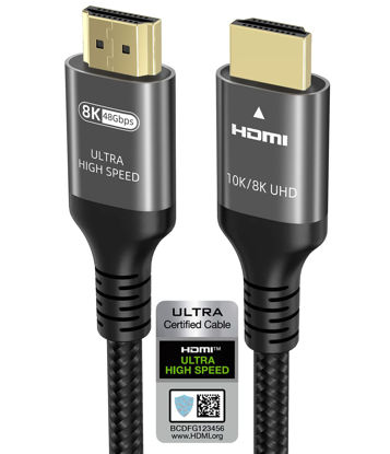 Picture of Ubluker 10K 8K 4K HDMI Cable 48Gbps 6.6 FT, Certified Ultra High Speed HDMI® Cable 4K 240Hz 144Hz 120Hz 8K60Hz 0.01ms HDR10+ eARC HDCP2.3 Netflix Roku TV PC Monitor Projector PS5 Xbox
