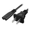 Picture of AC 2 Prong C8 Power Cord 5ft Standard 2-Slot for TV PS4 PS5 Speaker Monitor Xbox Wall Power Cable Replacement Black