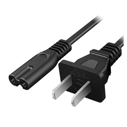 Picture of AC 2 Prong C8 Power Cord 5ft Standard 2-Slot for TV PS4 PS5 Speaker Monitor Xbox Wall Power Cable Replacement Black