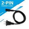 Picture of AC 2 Prong C8 Power Cord 5ft Standard 2-Slot for TV PS4 PS5 Speaker Monitor Xbox Wall Power Cable Replacement Black