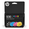 Picture of HP 936 Black, Cyan, Magenta, Yellow Ink Cartridges (4-pack) | Works with : OfficeJet 9122e; Pro: 9110b, 9125e, 9128e, 9130b, 9135e; OfficeJet Pro Wide Format 9730e | Eligible for Instant Ink | 6C3Z5LN