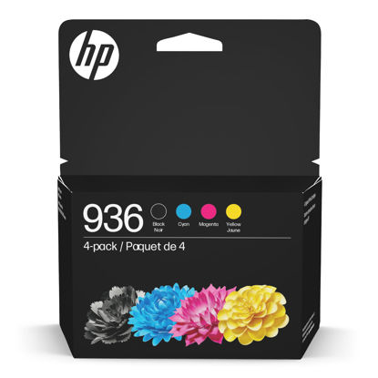 Picture of HP 936 Black, Cyan, Magenta, Yellow Ink Cartridges (4-pack) | Works with : OfficeJet 9122e; Pro: 9110b, 9125e, 9128e, 9130b, 9135e; OfficeJet Pro Wide Format 9730e | Eligible for Instant Ink | 6C3Z5LN
