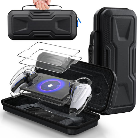 Picture of FYOUNG 3 in 1 Accessories Bundle for Playstation Portal, Carrying Case & Hard PC Clear Cover Set with Screen Protector, Protective Shell Portable Travel Handbag for PS5 Portal Remote Player