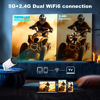 Picture of Mini Projector, Support 4K 1080P Portable Projector with Dual Band WIFI6 5G Wireless 5.2 Bluetooth Android 13, 200 ANSI Lumens, 180° Rotatable, Auto Keystone Correction,35"-130" Screen Video Projector