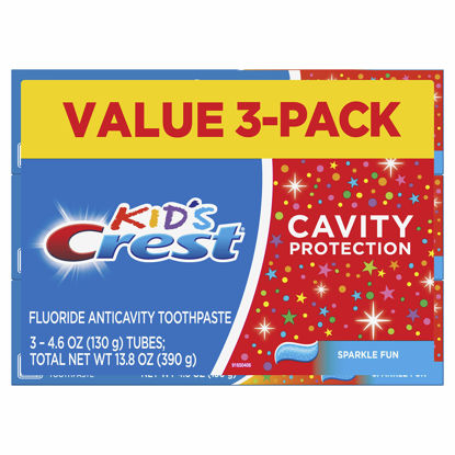 Picture of Crest Kid's Cavity Protection Toothpaste, Crest Kids Toothpaste, For Children And Toddlers 2+, Sparkle Fun, 4.6 Oz (Pack of 3), Toothpaste For Kids