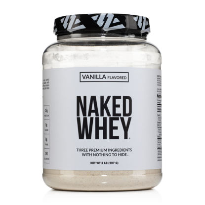 Picture of Naked Whey Vanilla Protein Powder - Only 3 Ingredients - Grass Fed Whey Protein Powder, Vanilla Flavor, and Organic Coconut Sugar, No GMO, No Soy, and Gluten Free - 24 Servings