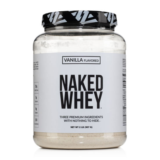 Picture of Naked Whey Vanilla Protein Powder - Only 3 Ingredients - Grass Fed Whey Protein Powder, Vanilla Flavor, and Organic Coconut Sugar, No GMO, No Soy, and Gluten Free - 24 Servings