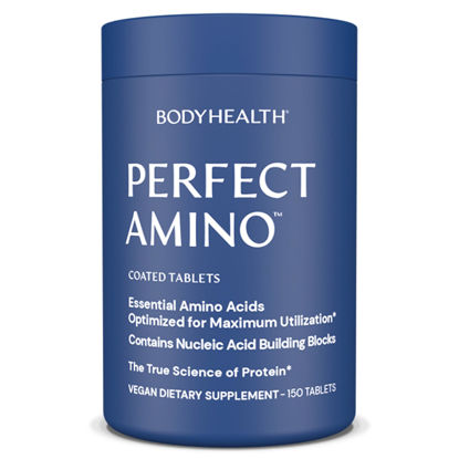 Picture of BodyHealth PerfectAmino (150 ct) Easy to Swallow Tablets, Essential Amino Acids Supplement with BCAAs, Vegan Protein for Pre/Post Workout & Muscle Recovery with Lysine, Tryptophan, Leucine, Methionine