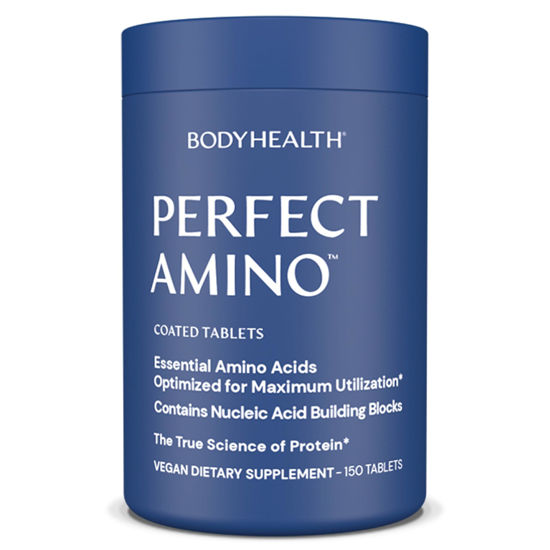 Picture of BodyHealth PerfectAmino (150 ct) Easy to Swallow Tablets, Essential Amino Acids Supplement with BCAAs, Vegan Protein for Pre/Post Workout & Muscle Recovery with Lysine, Tryptophan, Leucine, Methionine
