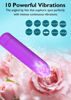 Picture of Small Bullet Vibrator for Women: Waterproof Mini Clit Vibrator with 10 Modes, Full Silicone Vibrating Finger Massager for G Spot Nipple, Female Rechargeable Lipstick Vibe Sex Toy, Purple