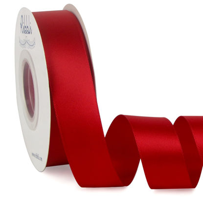 Picture of Ribbli Double Faced Red Satin Ribbon,1” x Continuous 25 Yards,Fabric Ribbon Use for Bows Bouquet,Christmas Gift Wrapping,Floral Arrangement