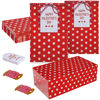 Picture of AISunGoo 30 Pcs Valentines Day Gift Bags with Cards for Kids Classroom Parties, Paper Treat Bags for Valentines Party Favors