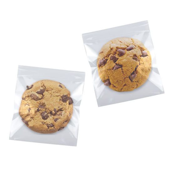 Picture of SUREHOME Cookie Bags Self Sealing Cellophane Bags with Seal, 5x6 Inch Clear Individual Treat Bags for Cookie Packaging Gift Giving 100 Pcs Plastic Self Adhesive Wrappers Resealable Favors Candy Bag