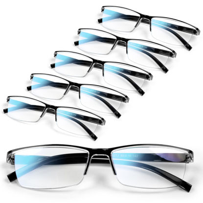 Picture of 6 pack Executive Style Reading Glasses Men - Durable Readers with 99% Blue Light Blocking - Comfortable Fit with TR90 Frames
