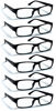 Picture of Boost Eyewear 6 Pack Reading Glasses, Traditional Black Frames, for Men and Women, with Comfort Spring Loaded Hinges, Black, 6 Pairs (+1.50)